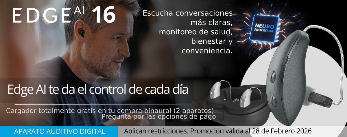 Promociones auxiliares auditivos - Tecnología avanzada Starkey Edge 16 AI De venta en ProAudi proaudiologia.com